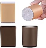 4 x Stützfüße für Möbel, Holz, geeignet für Couchtisch, Schrank, Bett, Waschmaschine, Sofa (Farbe: Braun x 4 (rund)