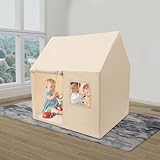 Beige Kindertelt drinnen Mit Matte, Zelt für Kinder Spielzelt, Kinder Spielzelt für Innenräume wie Wohnzimmer, Kindergärten, 125 x 90 x 125 cm