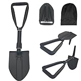 Klappspaten 48cm,Klappbarer Schneeschieber, 50# Klappspaten Camping Hochfester Extra Stabiler Schaufel Aus Kohlenstoffstahl Mit Tragetasche, FÜR Outdoor-Wandern Jagen Car Emergency Gifts for Men