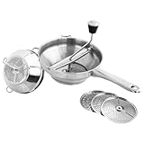 Presse für Kartoffelpüree - Tomatenpresse Edelstahl Kartoffelpresse mit Griff - Ergonomische Tomatensauce Maker Maschine, Tomatensieb für Tomatensauce, Apfelmus, Püree