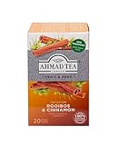 Ahmad Tea Rooibos & Cinnamon - Früchte- und Kräutertee ohne Koffein - Rooibos und Zimt - Einzeln Verpackte, Aromaversiegelte Teebeutel mit 2g Tee pro Portion - 20 Teebeutel mit Band