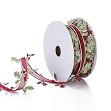 PUGEOAMN 21 Meter Langes Blattband Breite 40 Mm Blätterbänder Für Weihnachtkranzkranzhochzeitsbögen Zubehör Machen