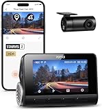 70mai 4K Dashcam A810, HDR Dual-Kanal Dash Cam mit 128GB SD-Karte, Sony STARVIS 2, Night Owl Vision, vorne und hinten 24/7 Parküberwachung, AI-Sensor, GPS, ADAS, WiFi&App Steuerung, bis zu 256GB