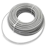 Zeqeey Metall Mähfaden Trimmerfaden Heavy Duty Runde Stahl Kern Grastrimmer Linie 0,095 Zoll 2,4 mm x 15 m Starkes Unkraut Universal Trimmer Schnur Drahtseil mit Nylonabdeckung
