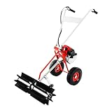 Gasbetriebener Rasenkehrer 2-Takt 1,25kW 43cc Handzugstarter mit Schutzbrille für Einfahrten und Höfe, 8500 U/min
