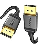 Silkland 16K DisplayPort Kabel 2.1 2M [VESA-Zertifiziert], 4K@240Hz/180Hz/360Hz, 8K@120Hz, 16K/10K@60Hz, G-Sync&Free-Sync, HDR, DSC1.2, DP 2.1 Kabel 2M für 240Hz Gaming Monitor, PC, 5090 7900XTX 4090