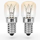 greate. Backofenlampe E14 15W - 2er Pack Ofenlampe bis 300 Grad hitzebeständig für Backofen, Grillöfen, Salzlampe, Mikrowelle - Glühbirne Backofen mit T22 Kapsel, 75 Lumen & 2700K - Ofen Lampe