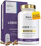 Leber Kur Mariendistel Kapseln hochdosiert - 80% Silymarin, Artischocken, Löwenzahn, Curcuma, Desmodium und Cholin für die Leber Testsieger