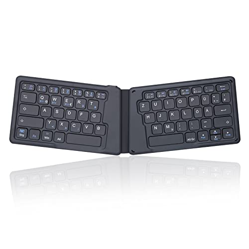 Perixx PERIBOARD-805 Ergo, Kabellose Faltbare ergonomische Tastatur, sehr dünnes Design zum Mitnehmen auf Reisen, kompatibel mit iOS, Android, Windows Devices, Dunkelgrau, 11681