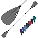 ALPIDEX 2 in 1 Paddel SUP Kajak Verstellbar Leicht Doppelpaddel Teleskoppaddel 160-207cm Aluminium Stechpaddel Stand Up Paddle Board Kajakfahren, Farbe:grau