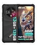 Ulefone Armor X31 Outdoor Smartphone, 12GB+128GB/2TB, MTK G91, IP68 Robust Outdoor Handy, 6050mAh, 48MP+20MP Nachtsicht, Android 14, 90Hz 6.56' HD+ Display, 4G Dual SIM ohne vertrag, NFC, GPS, Schwarz