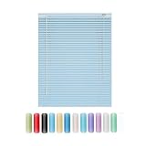Jalousie Aluminium 25cm 45cm 50cm 70cm 90cm 100cm 120cm 160cm Breit, Alu-Jalousetten, Sichtschutz, Jalousette Horizontale tür Fenster Innen Außen Küche Haushalt(Light Blue)