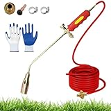Propangas-Fackel-Unkrautbrenner-Set, robuster Flammenwerfer mit 1.900.000 BTU für den Außenbereich (30 mm Durchmesser, 1,2 m Gasrohr)