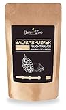 Baobab Pulver, 120 g - 100% Bio Baobabpulver direkt aus Afrika | 280 mg Vitamin C pro 100 g | Vitamin B1, B6, Magnesium und wertvollen Antioxidantien | 100% sortenreines und kontrolliertes Pulver