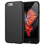 JETech Silikon Hülle für iPhone 6s/6 4,7 Zoll, Seidigem Ganzkörper Schutzhülle Case Cover, Stoßfeste Abdeckung mit Mikrofaserfutter (Schwarz)