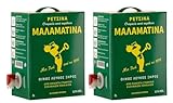 Retsina Malamatina 2x 3,0l Bag-in-Box | Geharzter Weißwein aus Griechenland | 11% Vol. | +20ml Jassas Olivenöl