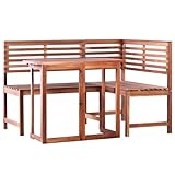 vidaXL Akazie Massiv Gartenmöbel 2-tlg. Gartentisch Eckbank Bank Sitzgruppe