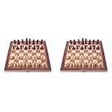 Lckiioy 2X 3 im 1 Internationales Schach Spiel Brett Spiele Schach Back Gammon EntwüRfe Unterhaltung