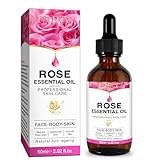 Rosenöl Bio Haare,Pure Rose Oil for Hair Skin Face,Rosenöl ätherisch Anti-Aging-Falten, für Aromatherapie, Körpermassage,Zur Gesichts- und Hautpflege