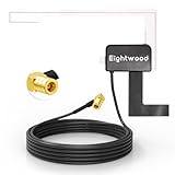 Eightwood Aktive DAB, DAB+ Autoantenne SMB Adapter, Digitales Autoradio Antenne Glashalterung mit 3 m Verlängerungs Kabel Kompatibel für DAB Radio Pioneer Clarion Kenwood Alpine MEHRWEG