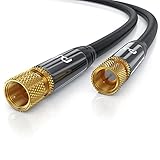 CSL - 10m SAT Kabel HDTV 135dB - Premium SAT Koaxialkabel Satellitenkabel F Stecker - TV HDTV Radio DVB-T DVB-C DVB-S DVB-S2 - Abschirmmaß 135db 75 Ohm - hochdichte 4-Fach Schirmung - schwarz