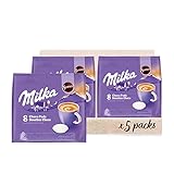 Senseo Milka Kakao Pads, 40 Senseo kompatible Pads, 5er Pack, 5 x 8 Getränke, 560 g