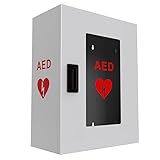 ISOP AED-Defibrillator-Aufbewahrungsschrank | Wandmontierte Erste-Hilfe-Box | AED-Alarmkasten aus Stahl, passend für die meisten AED-Modelle, für Zuhause, Büro, Pflegeheim, Bus