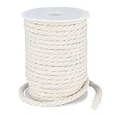 KINGLAKE 6mm- 25m Makramee Garn Baumwollschnur,Kordel Beige Dicke Schnur Makramee Seil- Für Handwerk, Gartenarbeit, Verpackung, Dekoration