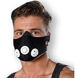Matchu Sports | Trainingsmaske | Erhöhungsmaske | Sportmaske | Trainings mask | Lernen, mit weniger Sauerstoff auszukommen | Inklusive 3 Luftfilter | Fitnesstraining | Schwarz |
