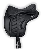 A&M Reitsport Baumloser Wanderreit Sattel Liberty aus Rindsleder Schwarz NEU+ Zubehör, Größe:16 Zoll