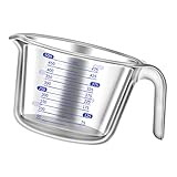 CONGARTENO Hitzebeständiger Messbecher mit Bruchsicherer Küchen Messbecher für Backen und Kochen Leicht Ablesbar Haushalts und Bäckerei Zubehör