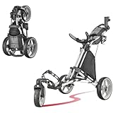 CaddyTek Unisex-Erwachsene CaddyLite ONE Drehgelenk V8, silberfarben Golf Push Cart, Silber