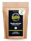 Biotiva Sencha Grüntee Bio 250g - Spitzenpreis - Vorratspackung für 100 Tassen - Mild, leicht grasig, dabei feinherb und blumig - Fairbiotea-Zertifikat