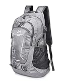 Loocower 45L Leichte Packable Reiserucksack Wanderrucksack, Multifunktionale Tagesrucksack, Faltbare Camping Trekking Rucksäcke, Utra Leicht Outdoor Sport Rucksäcke Tasche (06.Grau)