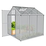 ONBEST stabiles Aluminium Gewächshaus mit Dachfenster – Garten Frühbeet ideal für die Anzucht von Tomaten Blumen – vielseitig nutzbar als Treibhaus, Tomatengewächshaus Pflanzenhaus (L)