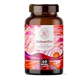 ASTAXANTHIN 12mg - Aus reiner Haematococcus Pluvialis-Mikroalge - Optimierte Bioverfügbarkeit mit Sonnenblumenkernöl - 60 vegane Depot-Softgels