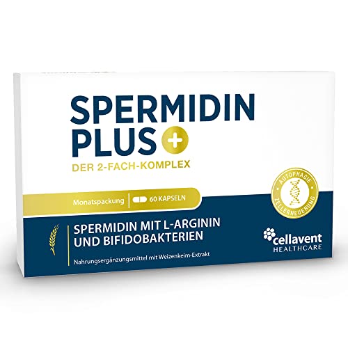 Spermidin Kapseln – Weizenkeim-Extrakt – mit L-Arginin und Bifidobakterien – hochdosiert 1,2 mg – Monatspackung – 60 Stück
