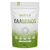 Nutri + EAA Pulver Neutral 500 g - hochdosiert + vegan - Instant EAAs Natural ohne Süßstoff, Zusatzstoff & künstlichen Geschmack - essentielle Aminosäuren