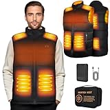 Elrhf Beheizbare Weste,Heizjacke mit Powerbank,Intelligente Duale Steuerung Heizweste,Wärmeweste Outdoor-Winterjacke (DE/NL/SE/PL, Alphanumerisch, XL, Regular, Regular, Normal)