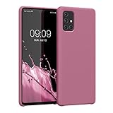 kwmobile Hülle kompatibel mit Samsung Galaxy A71 Hülle - Silikon Handy Case - Handyhülle weiche Oberfläche - kabelloses Laden - Dark Rose