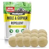 Pesdispear Maulwurf Vertreiber，Maulwurffalle, Maulwurfschreck Kraftvolles Nagetierabwehrmittel für Garten Rasen und großflächige 12 Packs