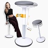 ERGOOCEAN® Bürohocker ergonomisch – Hocker & Stehhocker [2 in 1] höhenverstellbar 56-81CM Schwingeffekt [rutschfest] - weiß - Sitzhocker & Stehhilfe ergonomisch für HomeOffice & Büro (Weiß)