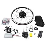 HauTour 20' Ebike Umbausatz 36V/48V 250W/1000W Hinterrad/Vorderrad Ebike Nachrüstsatz mit LED Anzeige für 20' Scheibenbremse V-Brake Hinterrad Bike 15A/30A/130A Batterie (36V 250W Vorderrad)