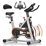 Neues Heimtrainer Fahrrad mit Magnetischem Widerstand, DMASUN Hometrainer Fahrrad mit Weichem Sitzkissen, Widerstand Stufenlos Einstellbar, Ergometer Heimtrainer Schweres Schwungrad, 160kg Belastbar