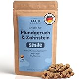 Hello Jack Smile Natürliche Zahnpflege Hund - Bis zu 4 Monate Vorrat - Leckerli für die Hunde Zahnreinigung und gegen Mundgeruch - Vegane Zutaten aus der Natur - 230 STÜck