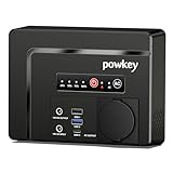 Powkey Tragbare Powerstation 26400mAh/97.68Wh Powerbank Steckdose mit 100W/230V AC Ausgang, 12V DC, PD 65W USB C Externer Akku Power Station Camping Tablet Handy