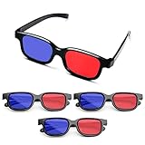MingZhuInC 3D-Brille, 4 Stücke 3D Brille Rot Blau, Rot Blau Brille Für Filme Oder Pc-Spiele (Rot, Blau)