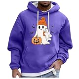 Halloween Kapuzenpullover Sweatshirt Kapuzenjacke Herren Große Größen Winter Günstig Langarm Pullover Hoodie Herren Vintage Fashion Locker Lässig Casual Freizeit Hemd Tops (Purple, M)