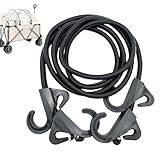 Karabiner Spanngurt - 2m Robustes Elastikseil Mit Haken | Dehnbares Seil zur sicheren Befestigung für Boot, Zelt, Fitnessgeräte, Camping, Dachgepäckträger, Rucksacktour,