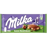 Milka Ganze Haselnüsse 1 x 100g I Alpenmilch-Schokolade I mit ganzen Haselnüssen I Milka Nuss-Schokolade aus 100% Alpenmilch I Tafelschokolade